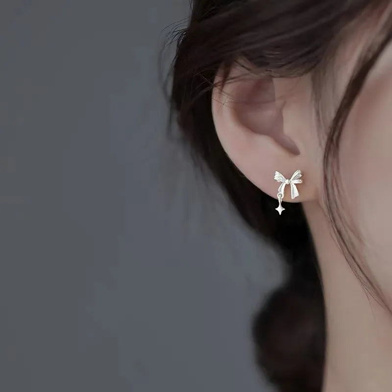 Aretes Lazo Plateado [prt-94]