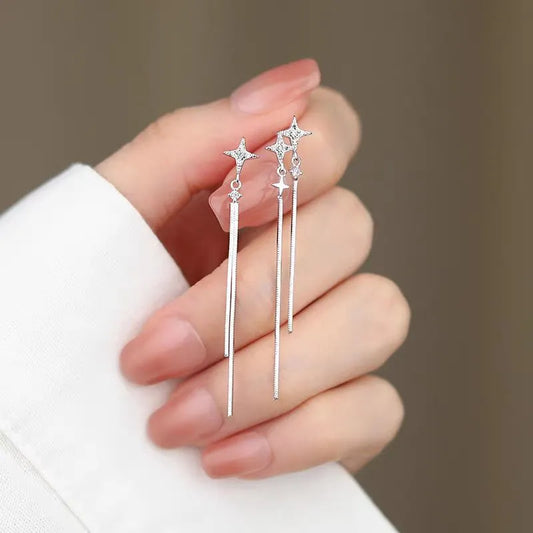 Aretes Lluvia de Estrellas (plata 925) [prt-150]