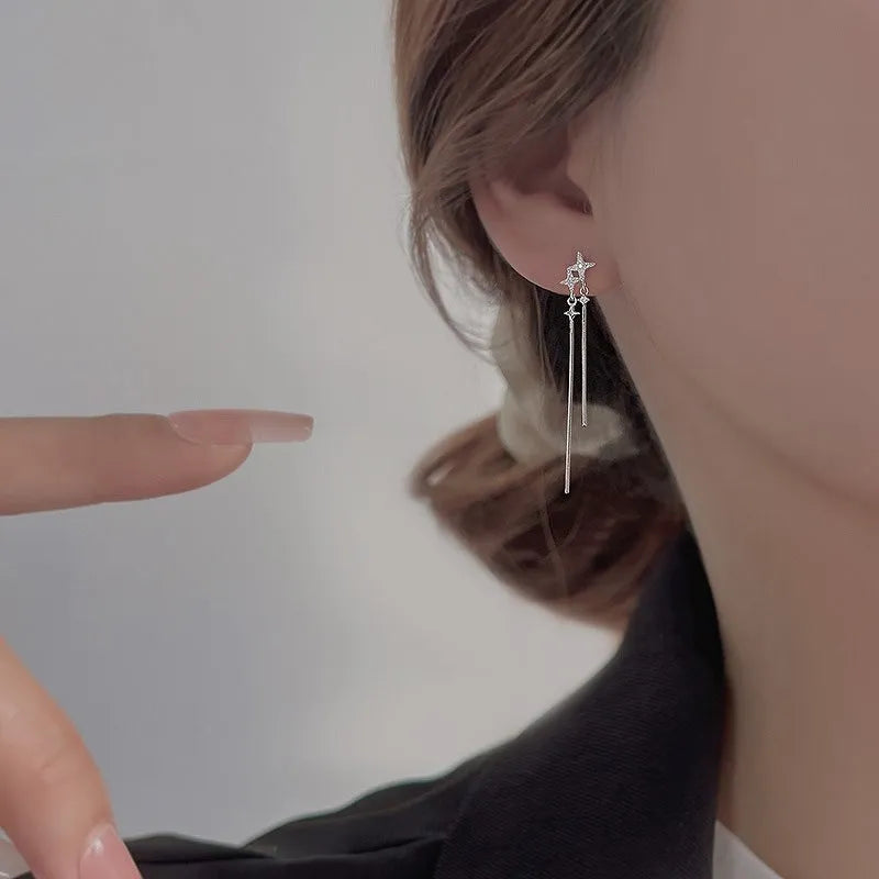 Aretes Lluvia de Estrellas (plata 925) [prt-150]