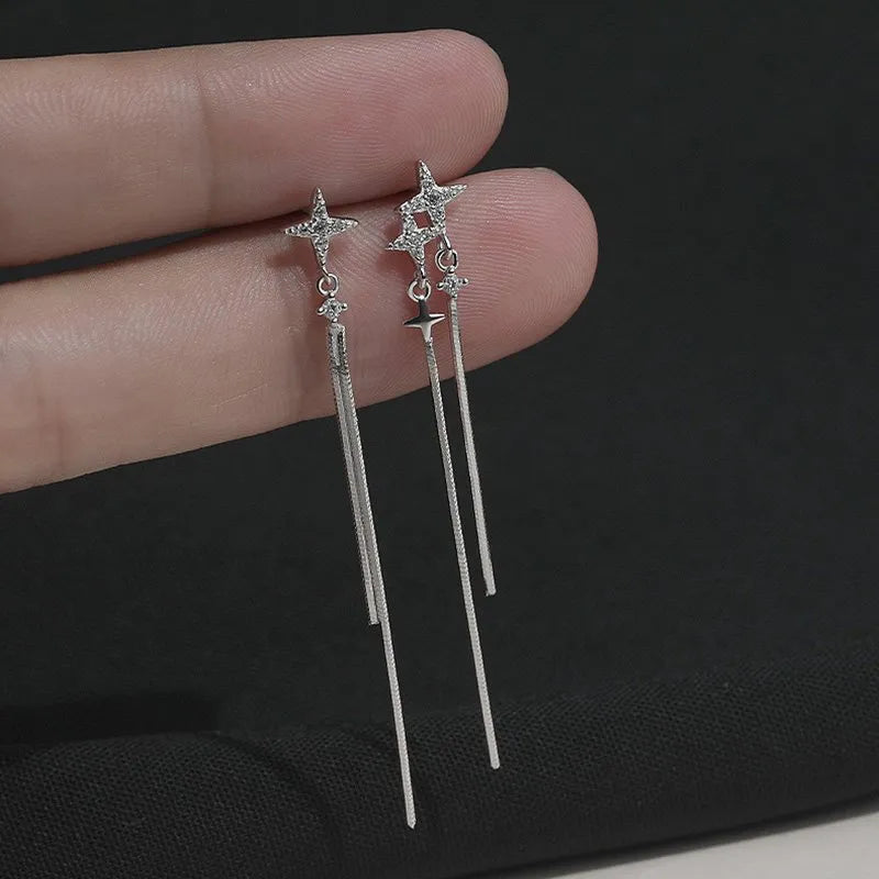Aretes Lluvia de Estrellas (plata 925) [prt-150]