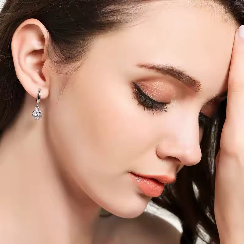 Aretes Cúbicos Brillantes (plata 925) [prt-231]