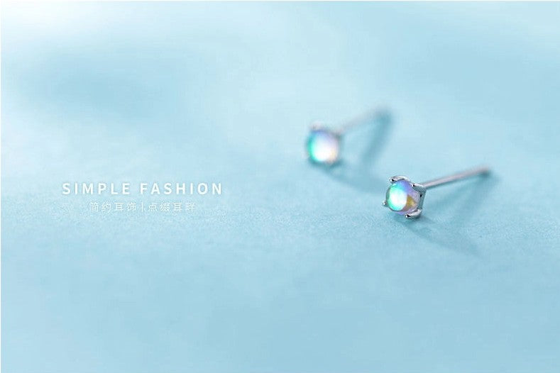 Aretes Piedra Lunar (plata 925) [prt-72]