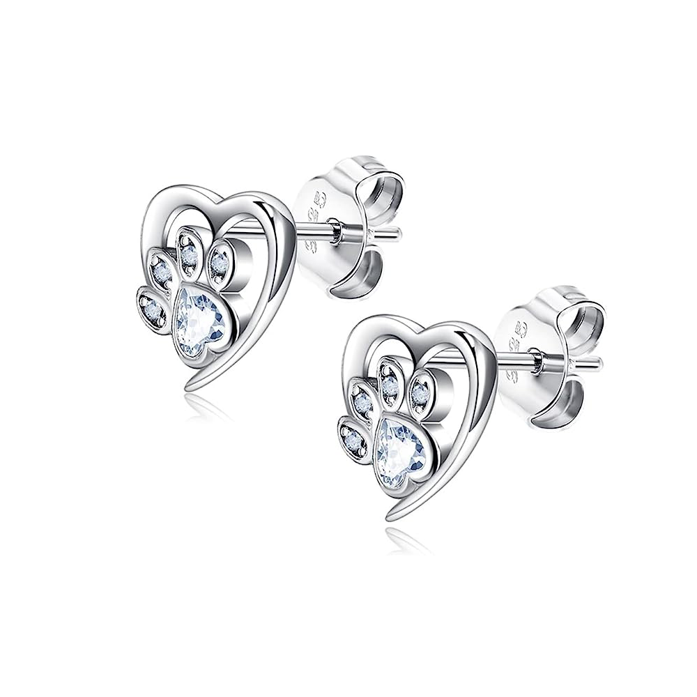Huellita Plateada En Corazón (plata 925)