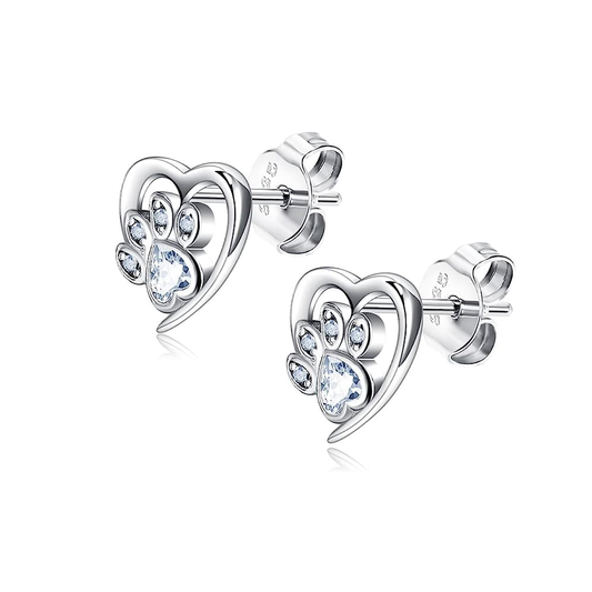 Huellita Plateada En Corazón (plata 925)