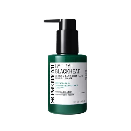 SOME BY MI - Bye Bye Blackhead 30 Days Miracle Green Tea Tox Bubble Cleanser 120g – Limpiador espumoso anti puntos negros