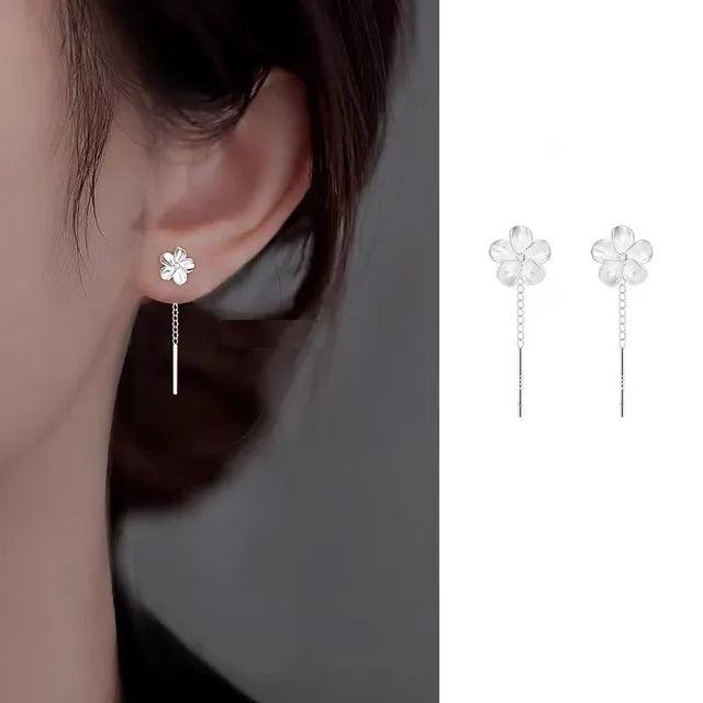 Aretes Flor Plateada [prt-93]