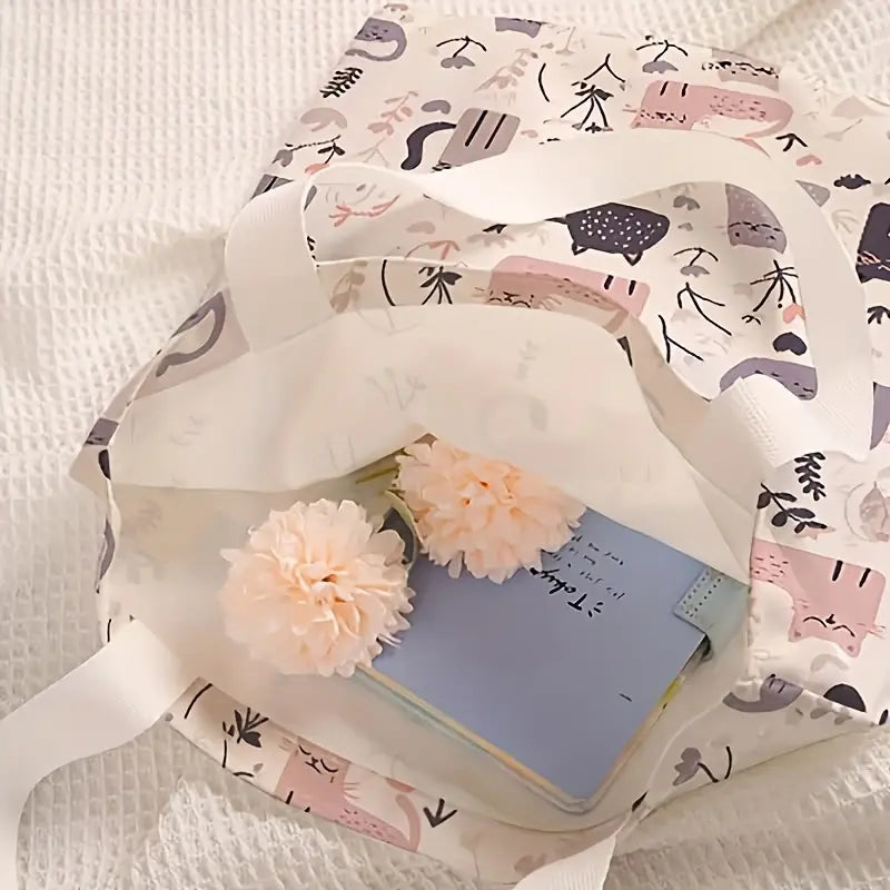 Bolsa Reutilizable con Estampado de Gato [prt-191]