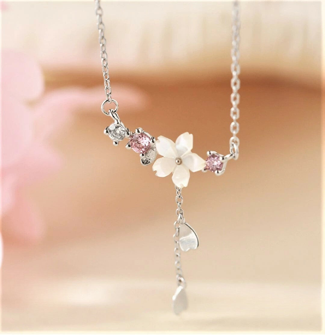 Collar Flor Sakura (plata 925) [prt-134]