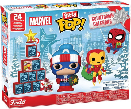 Funko Pop! Marvel Comics, Calendario de festividades (cuenta regresiva), 24 mini figuras de vinilo Bitty Pop!